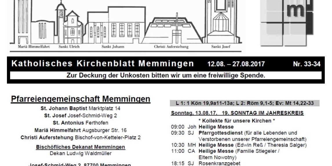 Kirchenblatt Titelseite