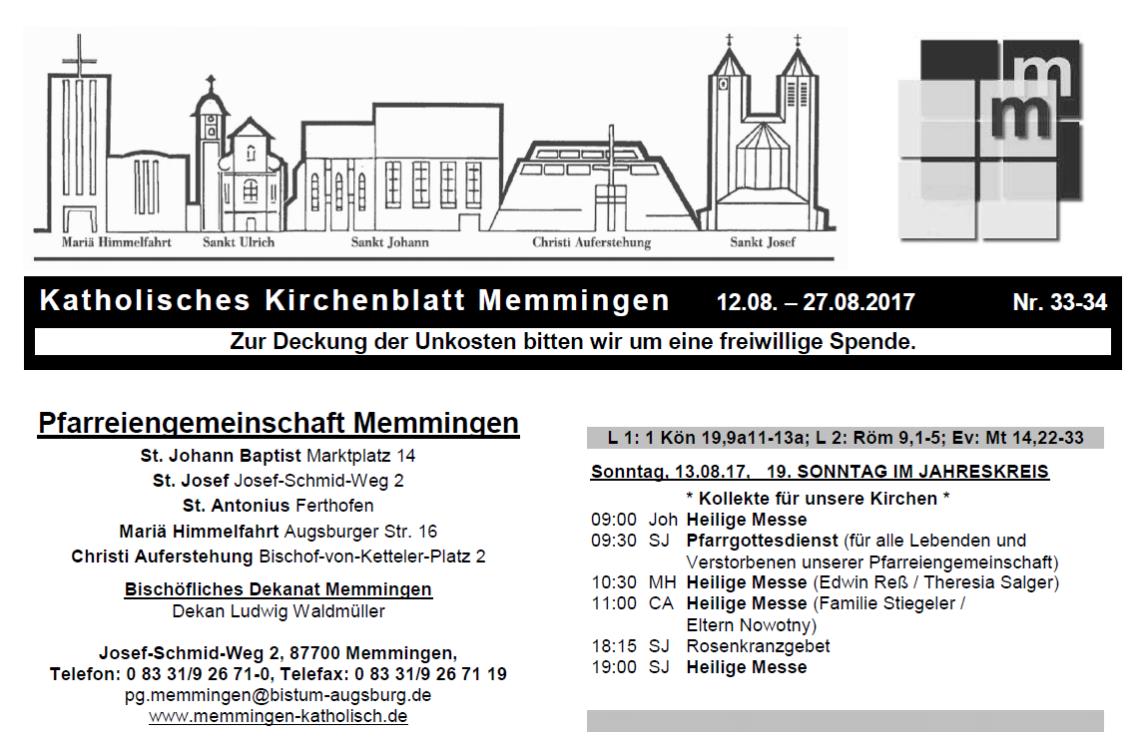 Kirchenblatt Titelseite